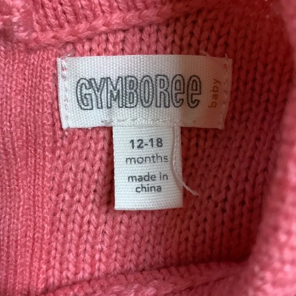 Gymboree sweater dress size 12 to 18 mos red pink Valentines Day outfit holiday